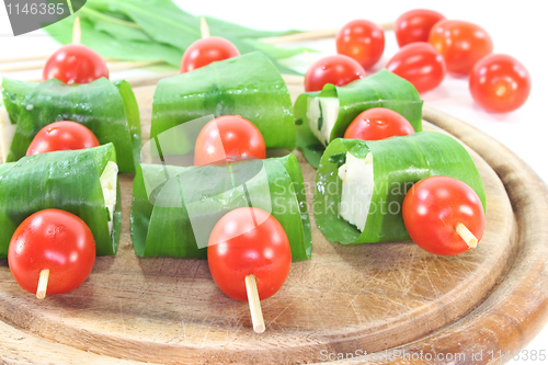 Image of Feta cheese in wild garlic coat