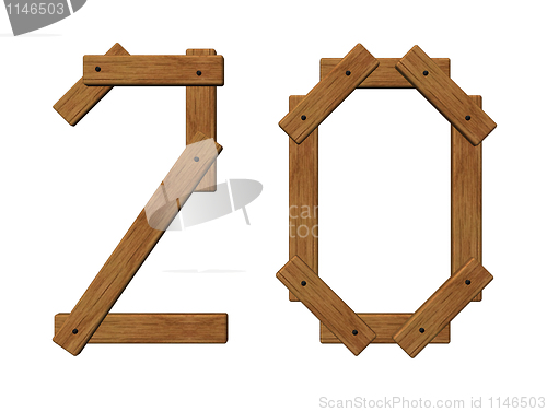 Image of wooden number twenty