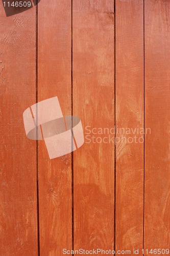 Image of Parallel wooden planks, painted in red