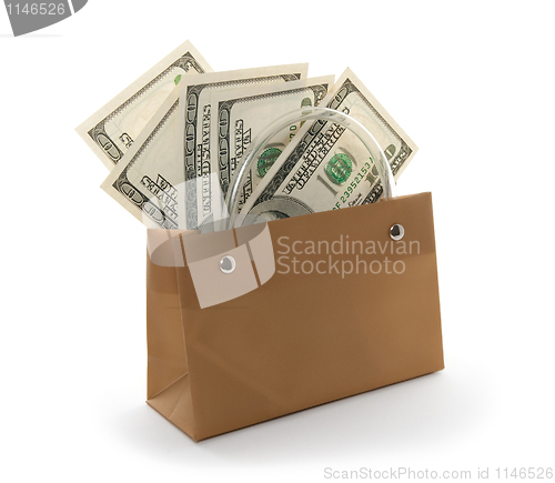 Image of Money in a gift bag