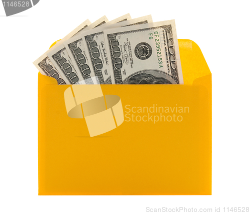 Image of Money in a yellow envelope