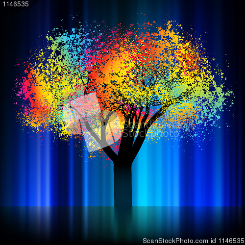 Image of Abstract colorful tree. With copy space. EPS 8