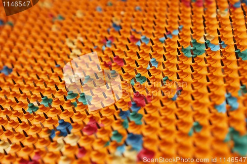 Image of Multicolored rubber with metal needles