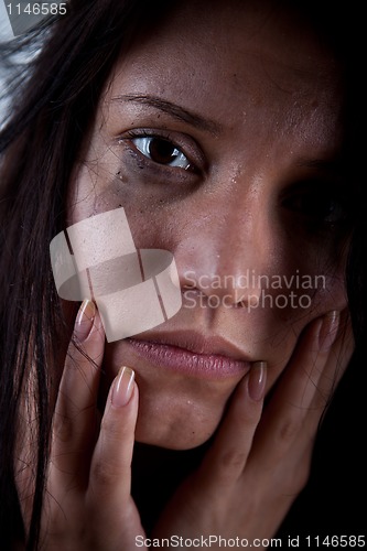 Image of crying young woman