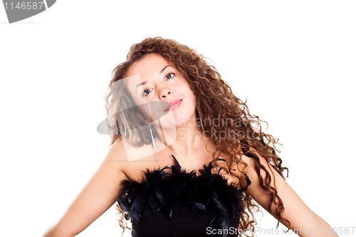 Image of brunet lady with a beautiful hair