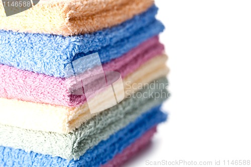 Image of stacked colorful towels