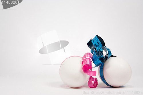 Image of Boy and girl egg with ribbons
