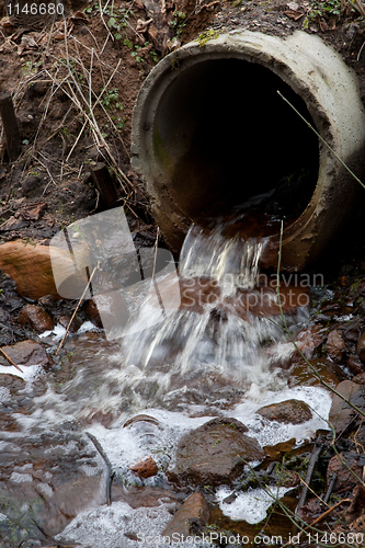 Image of Cocrete drainage wit water