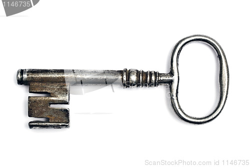 Image of Old key isolated on white 