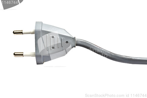Image of Gray electric plug isolated on white