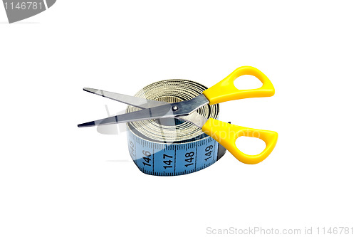 Image of Tape measure and scissors