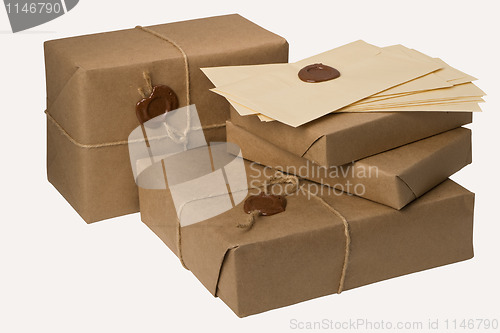 Image of  pile of  mail parcels