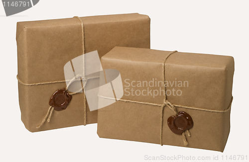 Image of parcel with a rope and wax