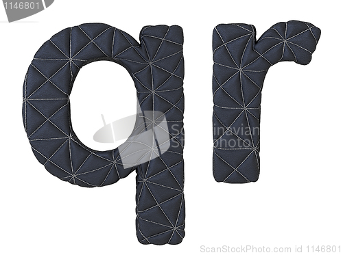 Image of Lowercase stitched leather font q r letters