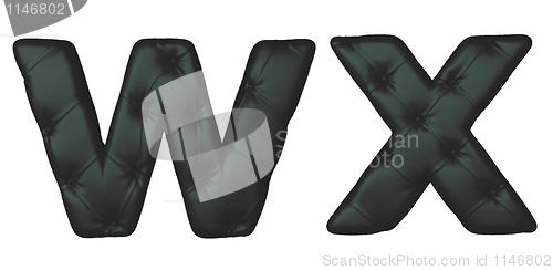 Image of Luxury black leather font W X letters