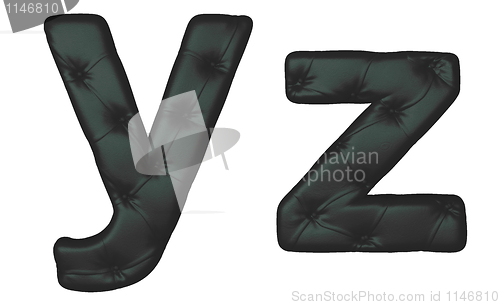 Image of Luxury black leather font Y Z letters