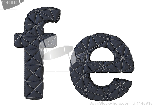 Image of Lowercase stitched leather font f e letters