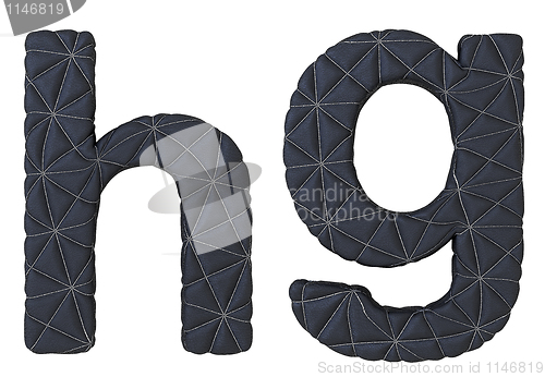 Image of Lowercase stitched leather font h g letters