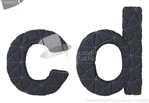 Image of Lowercase stitched leather font c d letters