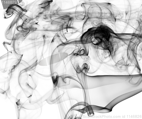 Image of Complex Abstract smoke patterns on white