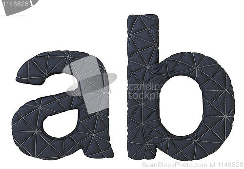 Image of Lowercase stitched leather font a b letters