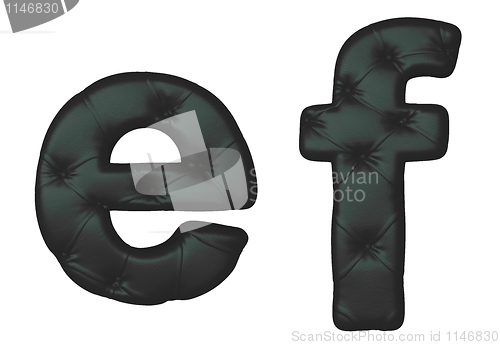 Image of Luxury black leather font E F letters