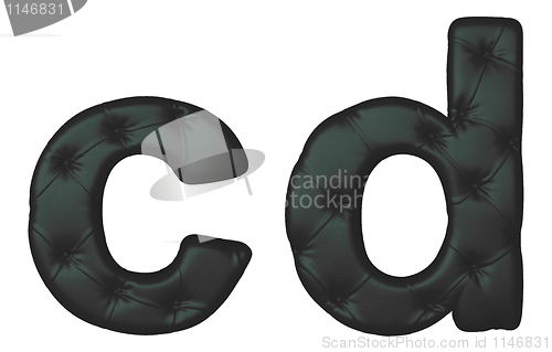 Image of Luxury black leather font C D letters