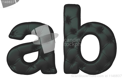 Image of Luxury black leather font A B letters