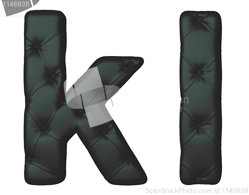 Image of Luxury black leather font K L letters