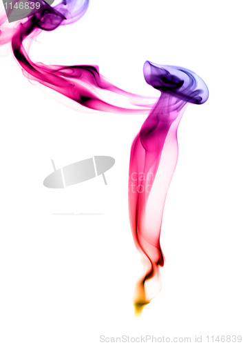 Image of Colorful puff of smoke on white