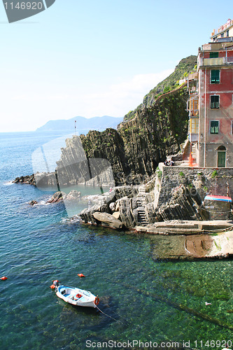 Image of Italy. Cinque Terre. Colorful houses of Riomaggiore