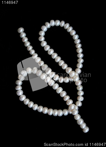 Image of White pearls on the black velvet 