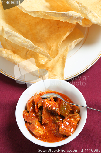 Image of Mango pickle and pappadum vertical