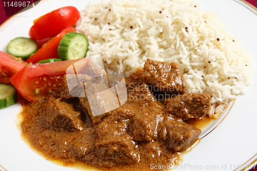 Image of Beef korma and rice horizontal