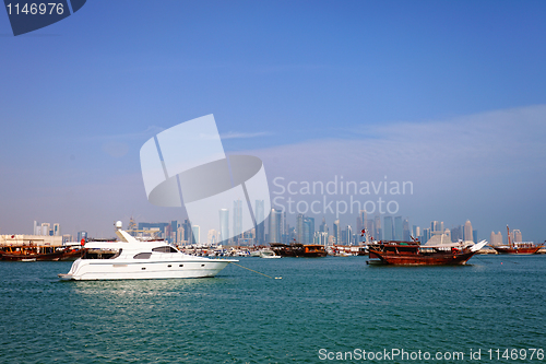 Image of Doha Qatar small boats harbour