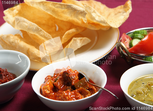 Image of Chutney, papadums and salad