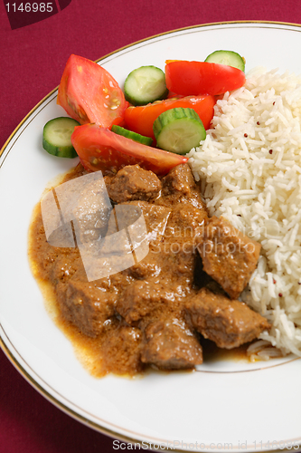 Image of Beef korma and rice vertical