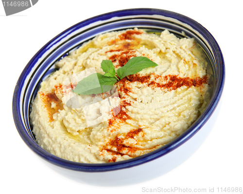 Image of Hummus in Arab bowl