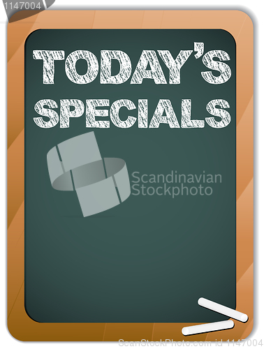 Image of Blackboard with Today's Specials Message written with Chalk