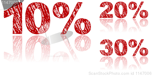 Image of Sale Percentages Written in Red Chalk - Set 1 of 3