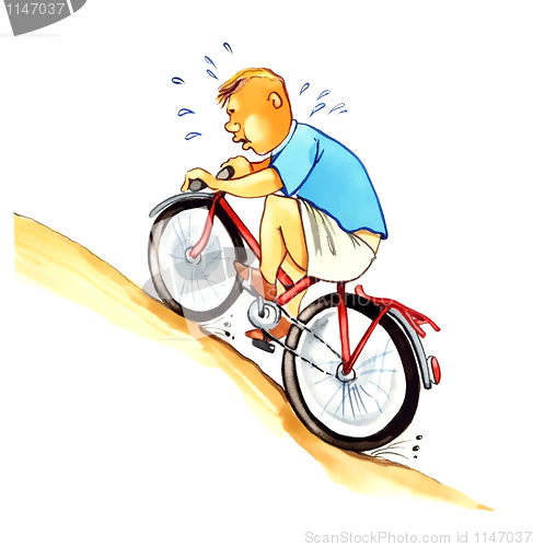 Image of overweight boy on bicycle