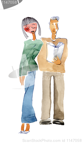 Image of shy girl and shy guy