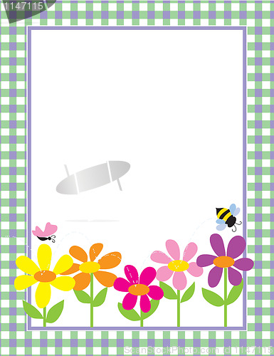 Image of Floral Gingham Background