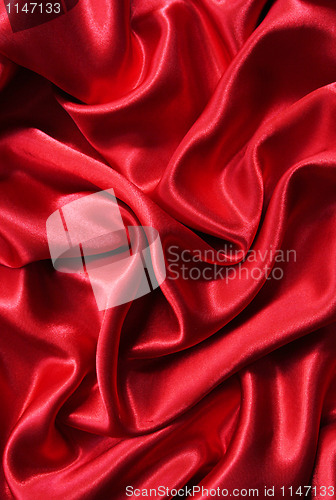 Image of Smooth elegant red silk can use as background Smooth elegant red