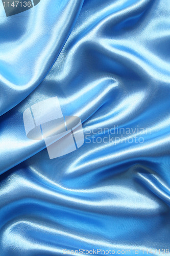 Image of Smooth elegant dark blue silk can use as background 