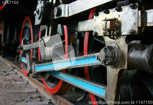 Image of Steam train wheel.