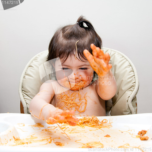 Image of Happy funny messy eater