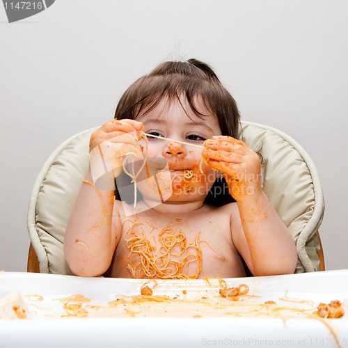 Image of Happy funny messy eater