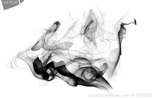 Image of Black Abstraction: smoke shapes on white