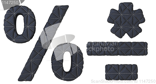 Image of Lowercase stitched font percent, dash and asterisk